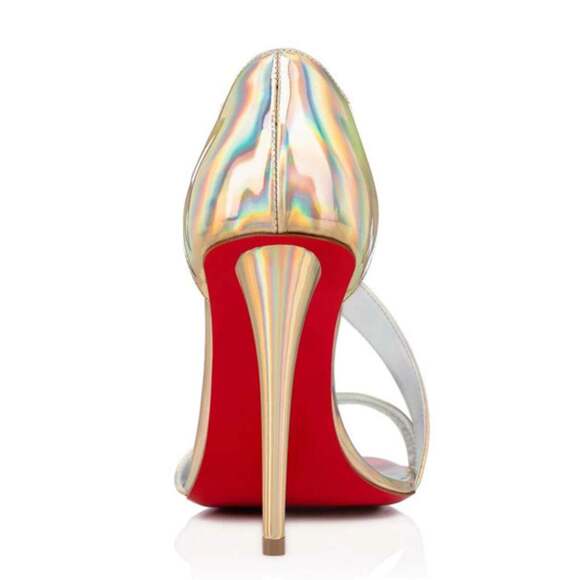 Christian Louboutin Astridal 100 Gold Patent Psychic Strap Sandal Heel Pump 40 - Picture 10 of 12